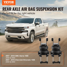 Load image into Gallery viewer, 1 Pair VEVOR Rear Axle Air Springs Suspension Bag Lift Kit Compatible For 2007-2018 Chevrolet Silverado 1500 2WD/4WD 2007-2018 GMC Sierra 1500 2WD/4WD 5000 lbs Loading  5 to 100 PSI
