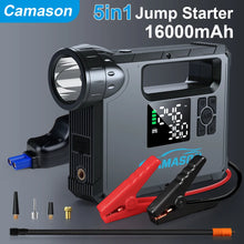 Load image into Gallery viewer, Digital 5 in 1 Car Jump Starter With Air Compressor Portable Flashlight Camping Light Power Bank Device Charger
