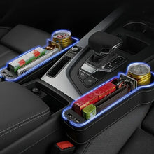 Load image into Gallery viewer, 2pcs Car Seat Gap Padding Storage Box With Cup Holder USB Charging  Stylish LED Light
