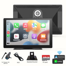Load image into Gallery viewer, Universal Car Portable Wireless Carplay Multimedia Player With 9&quot; Screen 4K Dash Cam With 64G TF Card, Wireless Android Auto Carplay Screen for Car With/Without Cameras
