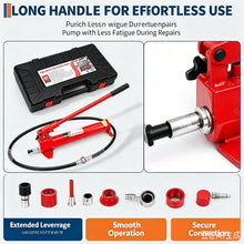 Load image into Gallery viewer, Heavy Duty 10 Ton Porta Power Hydraulic Jack Ram Kit - Hand Pump 3.9/4.7 ft | Oil Hose Options, Auto Body Frame Repair Set
