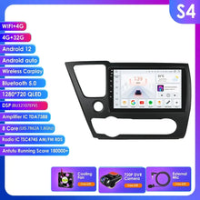 Load image into Gallery viewer, Hizpo 9&#39;&#39; 2 DIN Android 12 Carplay Multimedia Player Car Radio For 2013-2016 Honda Civic Navigation GPS Carplay Auto 4G WIFI 7862 Car Intelligent Player
