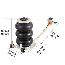 Load image into Gallery viewer, 3 Ton / 5 Ton Triple Bag Pneumatic Jack Air Jack Quick Lift Heavy Duty Car Repair Jacks Folding Rod Jacks with Two Wheels
