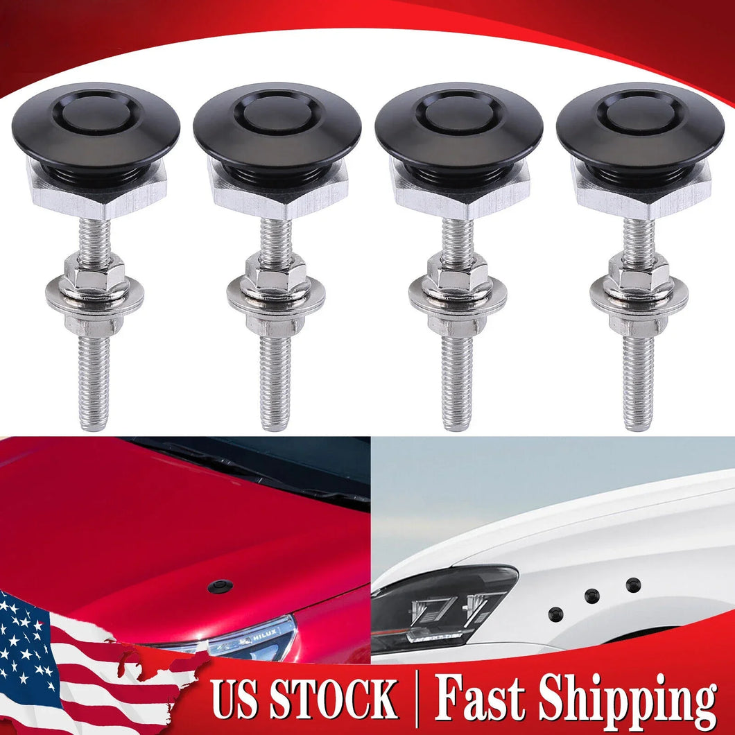 4pcs Quick Release Hood Latch Pins Bumper, Hood, License Plate Lock Clip Kit Universal for Racing Car