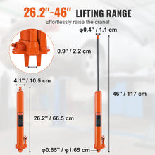 Load image into Gallery viewer, Hydraulic Long Ram Jack 3 Ton Engine Hoist Cylinder with Single Piston Pump And Clevis Base Hydraulic Ram Cylinder
