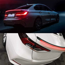 Load image into Gallery viewer, Universal Car Carbon Fiber Style Trunk Spoiler Wing Kit with LED Brake Light, for Cars Driving Brake Turn Signal Running Trim Lamp 51" Inch Trim To Fit
