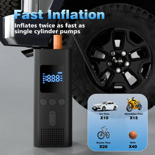Load image into Gallery viewer, Portable Car Tire Inflator Digital Cordless Air Pump 150PSI Bike Pump  Electric Air Compressor For Car Bicycle
