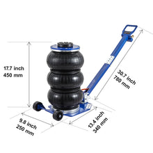 Load image into Gallery viewer, 3 Ton / 5 Ton Triple Bag Pneumatic Jack Air Jack Quick Lift Heavy Duty Car Repair Jacks Folding Rod Jacks with Two Wheels
