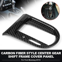 Load image into Gallery viewer, Carbon Fiber Style Interior Center Gear Shift Frame Cover Panel For 2015-2022 Ford Mustang Gear Shift Bezel Panel Protective Trim
