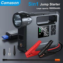 Load image into Gallery viewer, Digital 5 in 1 Car Jump Starter With Air Compressor Portable Flashlight Camping Light Power Bank Device Charger
