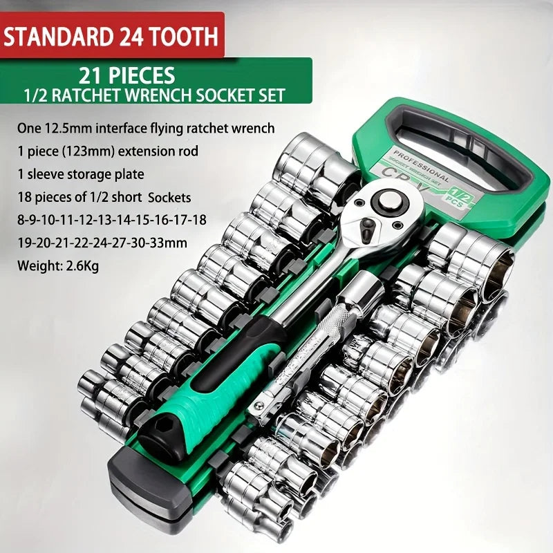 24 Tooth Drive Socket Set 1/4