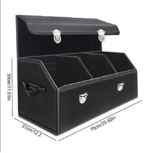 Load image into Gallery viewer, Car Trunk Foldable Black Leather Tools Storage Box Organizer Box Large Capacity For Toys Books Tools
