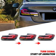 Load image into Gallery viewer, 1 Pair 12V Smoked Lens LED Sequential Turn Signal Tail Lights For 2011-2016 BMW 5 Series F10 M5 Upgrade
