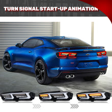 Load image into Gallery viewer, 1 Pair LED Tail Lights Assembly For 2019-2024 Chevy Camaro SS ZL1 Start-up Animation Sequential Turn Signal Black Rear Lamps
