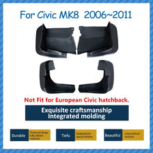 Load image into Gallery viewer, 4pcs Set Black Mud Flaps For 2006-2011 Honda Civic MK8 Mudguards Anti-splash Guards Front Rear Wheels
