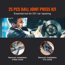 Load image into Gallery viewer, 25/23/21 Pcs Ball Joint Press Kit / U Joint  Press Kit C-press Ball Joint Tools Steel Brake Anchor Pins Press and Removal Tools with Case Works  On Dana 28, 30, 44, or 60 Front Axle
