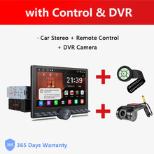 Load image into Gallery viewer, Universal Car 1 Din 10.1 inch Retractable Screen Android Car Stereo Bluetooth CarPlay Auto 1Din Radio with Knob Button A5 A5L
