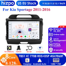 Load image into Gallery viewer, 4G 2 Din Car Android 12/13 Touch/Split Screen Carplay Radio Multimedia Player For 2011-2016 Kia Sportage AI Voice Control Video GPS MP3/MP4
