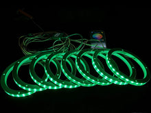 Load image into Gallery viewer, 5V Music Syncing 8pcs 6.5" RGB Chasing LED Speaker Rings Car Truck Audio Light Kit Interior Door Speaker Ambient Lighting
