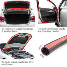Load image into Gallery viewer, Car Rubber Door Seal Strip D Type 2 Meters Long Car Door Seal Strip Universal Noise Insulation Epdm Rubber Waterproof Seals Auto Accessories
