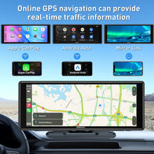 Load image into Gallery viewer, Universal Car 10.26&quot; Screen Portable Touch Screen Apple Carplay Multimedia Player Radio HD GPS Navi WIFI BT MIrror link AUX FM

