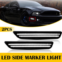 Load image into Gallery viewer, 2/4pcs Smoked Lens White LED Front &amp; Rear Bumper Side Marker Lights For 2010-2014 Ford Mustang GT Shelby GT500 Boss 302
