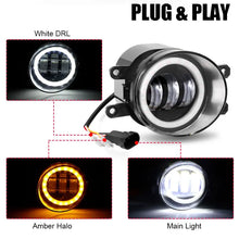 Load image into Gallery viewer, 2pcs Pair 3.5&quot; Inch LED Fog Light White Amber DRL Angel Eye  For 2007-2017 Toyota Corolla Camry Avalon Solora Venza Yaris Matrix Prius RAV4 Sienna 4Runner Highlander Lexus CT200h GS350 GS450h GS460 IS-F ES300h ES350 LX570 RX4
