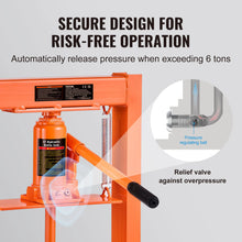 Load image into Gallery viewer, VEVOR Hydraulic Shop Press, 6/12 Ton H-Frame Hydraulic Garage/Shop Floor Press, Adjustable Shop Press with Press Plates
