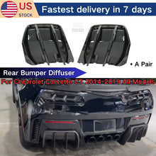 Load image into Gallery viewer, Carbon Fiber Style/Matte Black Rear Bumper Lower Spoiler Diffusers For 2014-2019 Chevrolet Corvette C7 Stingray Grand Sport
