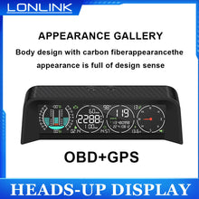Load image into Gallery viewer, Car Head Up Display OBD+GPS Speedometer Tachometer Compass Voltage LCD Display Altitude Meter Off-road Intelligent Slope Meter
