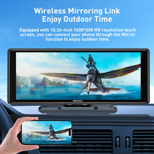 Load image into Gallery viewer, Universal Car 10.26&quot; Screen Portable Touch Screen Apple Carplay Multimedia Player Radio HD GPS Navi WIFI BT MIrror link AUX FM
