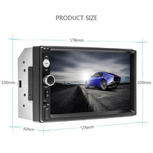Load image into Gallery viewer, Universal 7" Inch Touch Screen Bluetooth 2 Din Car Radio Stereo HD Car Stereo Auto Audio Multimedia Player MP5 USB TF FM EQ
