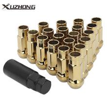 Load image into Gallery viewer, 20pc 48mm Steel Wheel Lug Open End Extended Nuts Set M12x1.5mm + Key For Honda Toyota Mitsubishi Mazda Ford Kia Hyundai Chevy Buick Not For Wheels With Mag/Ball Seats
