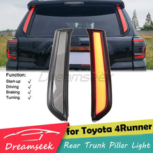 Load image into Gallery viewer, LED Rear Trunk Pillar Lights For 2010-2024 Toyota 4Runner N280 Reflector Brake w/ Dynamic Turn Lamp Running Indicator Smoke Lens

