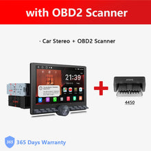 Load image into Gallery viewer, Universal Car 1 Din 10.1 inch Retractable Screen Android Car Stereo Bluetooth CarPlay Auto 1Din Radio with Knob Button A5 A5L
