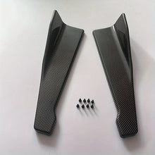 Load image into Gallery viewer, 2Pcs Universal Car Rear Bumper Lip Splitter Diffuser / Side Winglet Aprons Gloss Black / Carbon Fiber Style Wings
