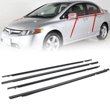 Load image into Gallery viewer, 4pcs Car Window Belt Moulding Trim Weatherstrips Seal Fit For 2006-2011 Honda Civic Sedan 4DR
