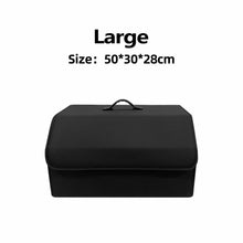 Load image into Gallery viewer, Black Leather Collapsible Car Trunk Storage Organizer 3 Sizes
