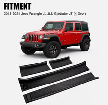 Load image into Gallery viewer, 4pcs Door Sill Protectors For 2018-2024 Jeep Wrangler JL Rubber Door Sill Guards Entry Scuff Plate Cover All-inclusive Threshold Strips
