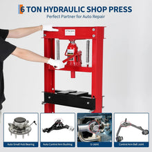 Load image into Gallery viewer, 6/12/20 Ton Hydraulic H-Frame Shop Press Heavy-Duty Steel, Adjustable Height Table, Dual Arbor Plates Ideal for Garage Car Repair, Bending &amp; Pressing
