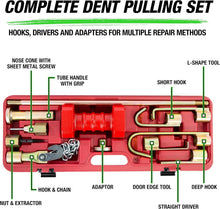 Load image into Gallery viewer, 10pcs Automotive Slide Hammer Dent Puller Kit With Case, 10-Piece Drop Forged Steel Dent Removal Kit for Cars with 10 lb. Slide Hammer and Tools

