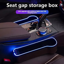 Load image into Gallery viewer, 2pcs Car Seat Gap Padding Storage Box With Cup Holder USB Charging  Stylish LED Light
