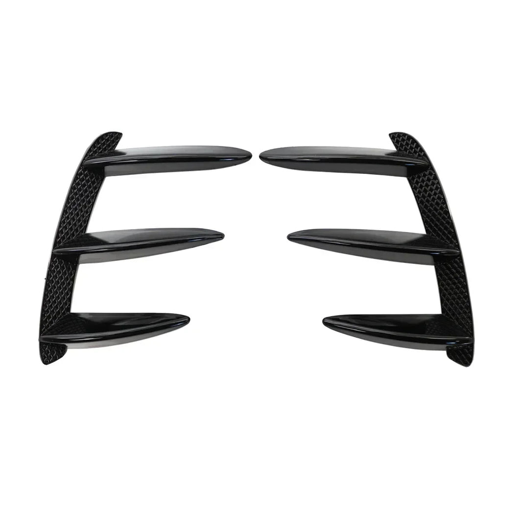 1pair Car Black / Carbon Pattern Rear Bumper Side Splitter Spoiler Canards For Mercedes Benz W176 A200 A250 A260 A45 AMG Car Styling