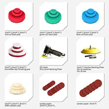 Load image into Gallery viewer, 1/2/3 Inch Random Orbital Air Sander, Mini Pneumatic Sander for Auto Body Work, High Speed Air Powered Polisher with 15 Polishing Pads

