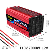 Load image into Gallery viewer, 12V To 110V AC Pure Sine Power Inverter 8000W 10000W  Power 60HZ  Converter Car Accessories Solar With LED And US Socket
