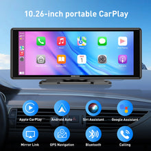 Load image into Gallery viewer, Universal Car 10.26&quot; Screen Portable Touch Screen Apple Carplay Multimedia Player Radio HD GPS Navi WIFI BT MIrror link AUX FM
