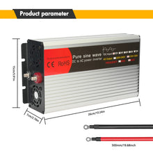 Load image into Gallery viewer, 16000W Car Power Inverter DC 12V to AC 110V Pure Sine Wave Solar Converter Portable with LCD Display
