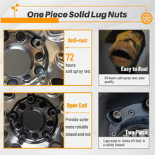 Load image into Gallery viewer, Gold/Titanium 20pcs 48mm Steel Wheel Lug Open End Extended Nuts Set M12x1.5mm with 1pcs Key For Honda Hyundai Chevrolet LN-1011 Not For Wheels With Mag/Ball Seats
