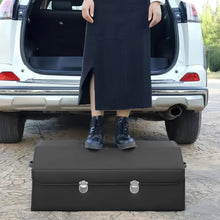 Load image into Gallery viewer, Car Trunk Foldable Black Leather Tools Storage Box Organizer Box Large Capacity For Toys Books Tools
