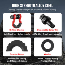Load image into Gallery viewer, SucceBuy 2Pcs 3/4&quot; D-Ring Shackle 62832lb Break Strength Bow Shackles with Isolator &amp; Washers for Jeep Off-Road Vehicle Recovery
